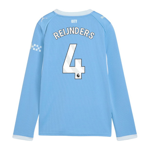2026-2027 Man City Home Long Sleeve Shirt (Kids) (Reijnders 4)