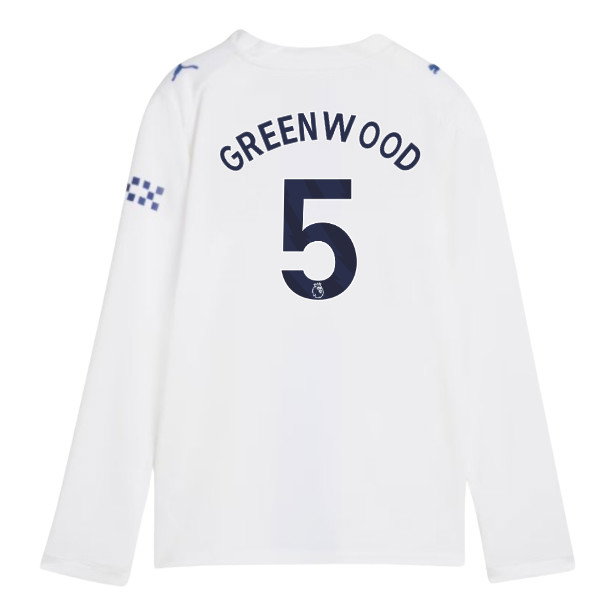 2026-2027 Man City Third Long Sleeve Shirt (Kids) (Greenwood 5)