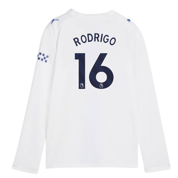 2026-2027 Man City Third Long Sleeve Shirt (Kids) (Rodrigo 16)