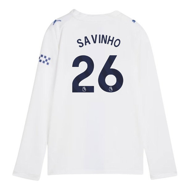 2026-2027 Man City Third Long Sleeve Shirt (Kids) (Savinho 26)