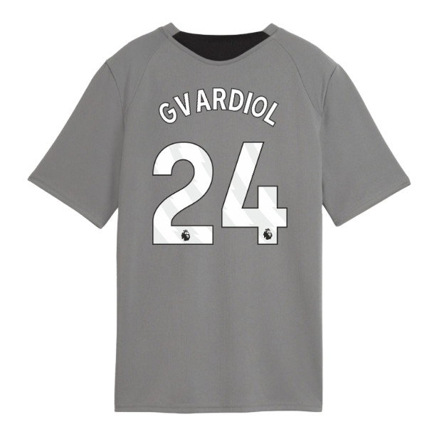 2026-2027 Man City Training Jersey (Cast Iron) - Kids (Gvardiol 24)