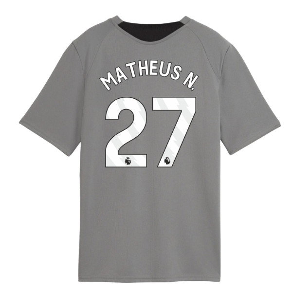2026-2027 Man City Training Jersey (Cast Iron) - Kids (Matheus N. 27)