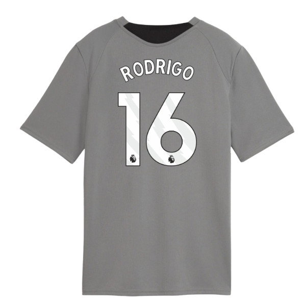 2026-2027 Man City Training Jersey (Cast Iron) - Kids (Rodrigo 16)