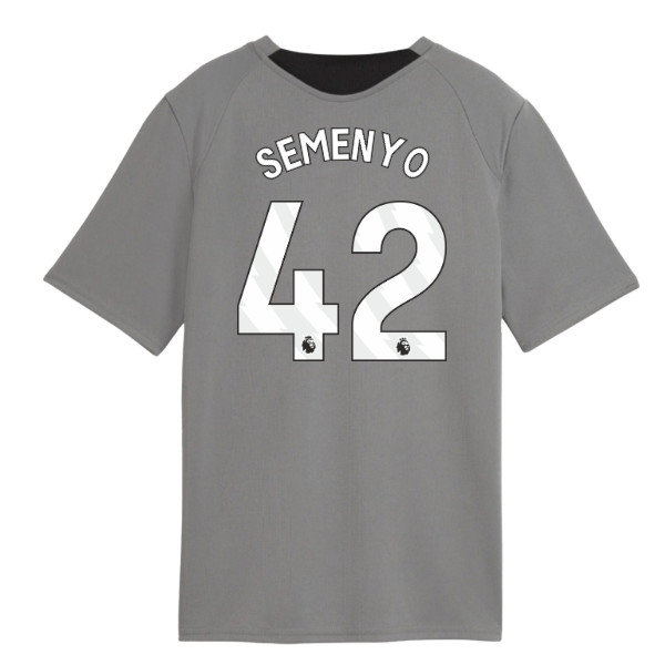 2026-2027 Man City Training Jersey (Cast Iron) - Kids (Semenyo 42)