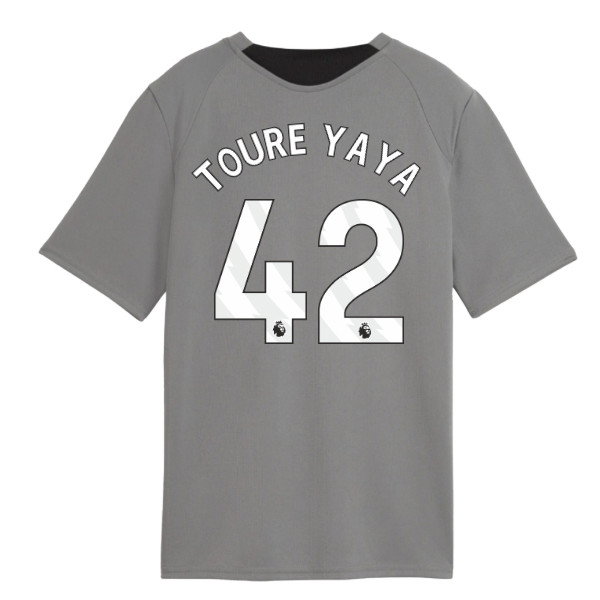 2026-2027 Man City Training Jersey (Cast Iron) - Kids (Toure Yaya 42)