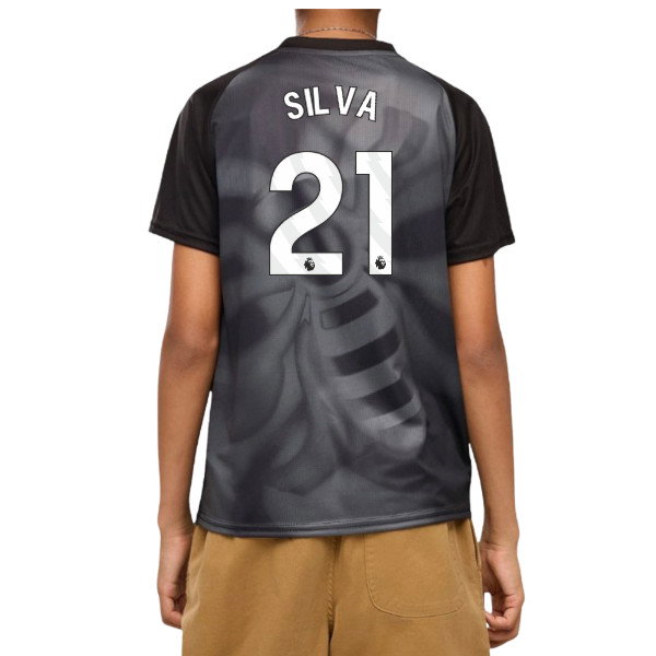 2026-2027 Man City Warm Up Jersey (Black) - Kids (Silva 21)