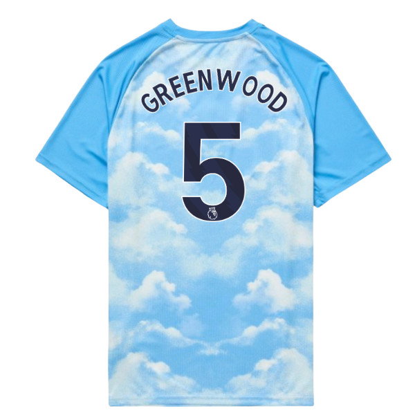 2026-2027 Man City Warm Up Jersey (Icy Blue) (Greenwood 5)