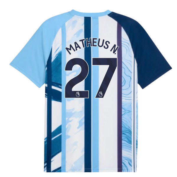 2026-2027 Man City Warm Up Jersey (White/Blazing Blue) (Matheus N. 27)