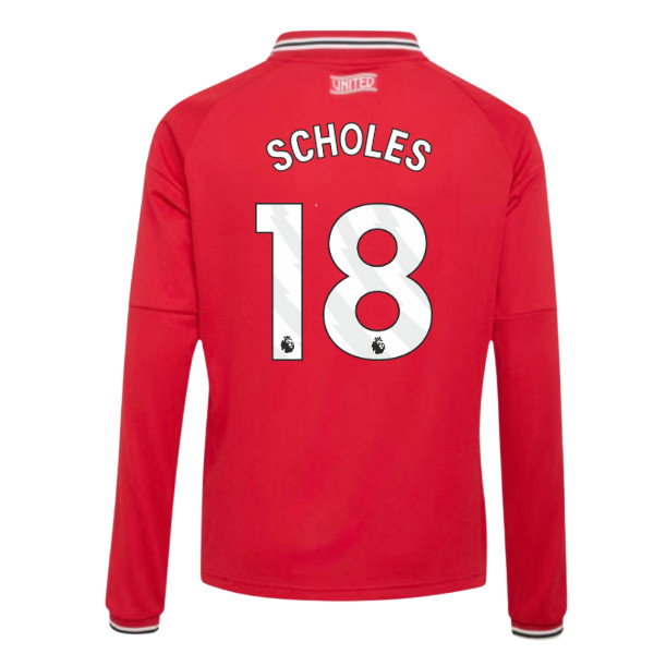 2026-2027 Man Utd Long Sleeve Home Shirt (Kids) (Scholes 18)