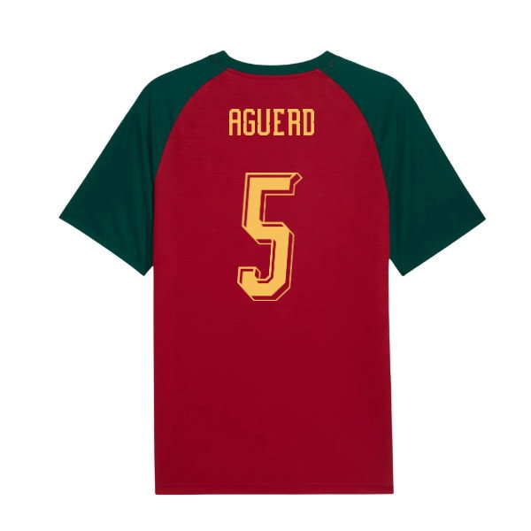 2026-2027 Morocco Warm Up Jersey (Dark Crimson) (Aguerd 5)