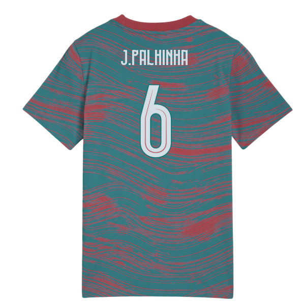 2026-2027 Portugal FtblCulture Tee AOP (Red-Green) - Kids (J.Palhinha 6)