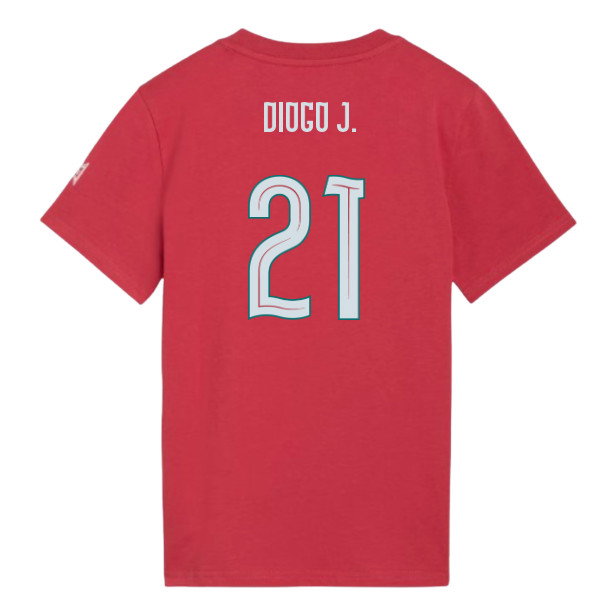 2026-2027 Portugal FtblCulture Tee (Red) - Kids (Diogo J. 21)