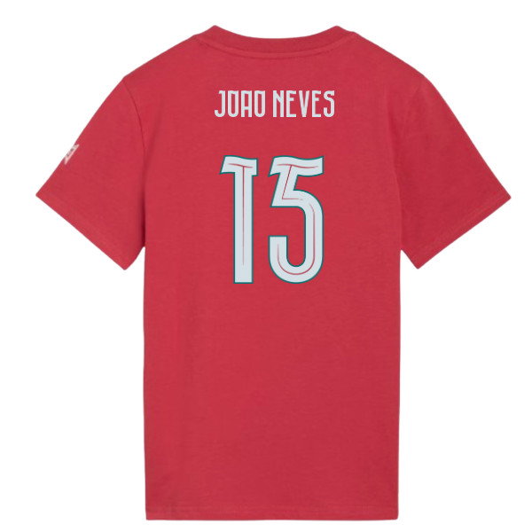 2026-2027 Portugal FtblCulture Tee (Red) - Kids (Joao Neves 15)