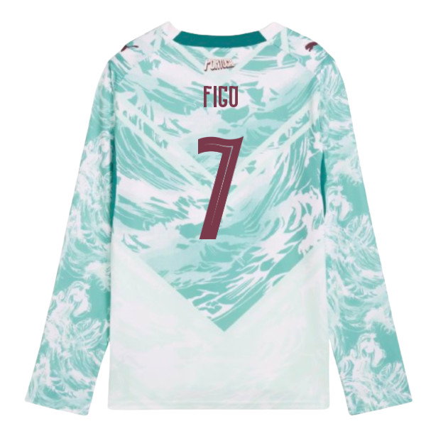 2026-2027 Portugal Long Sleeve Away Shirt (Kids) (Figo 7)