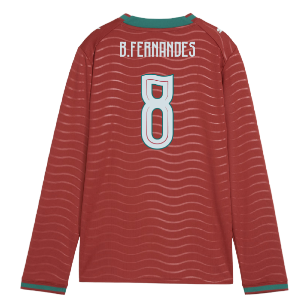 2026-2027 Portugal Long Sleeve Home Shirt (Kids) (B.Fernandes 8)