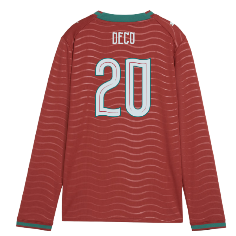 2026-2027 Portugal Long Sleeve Home Shirt (Kids) (Deco 20)