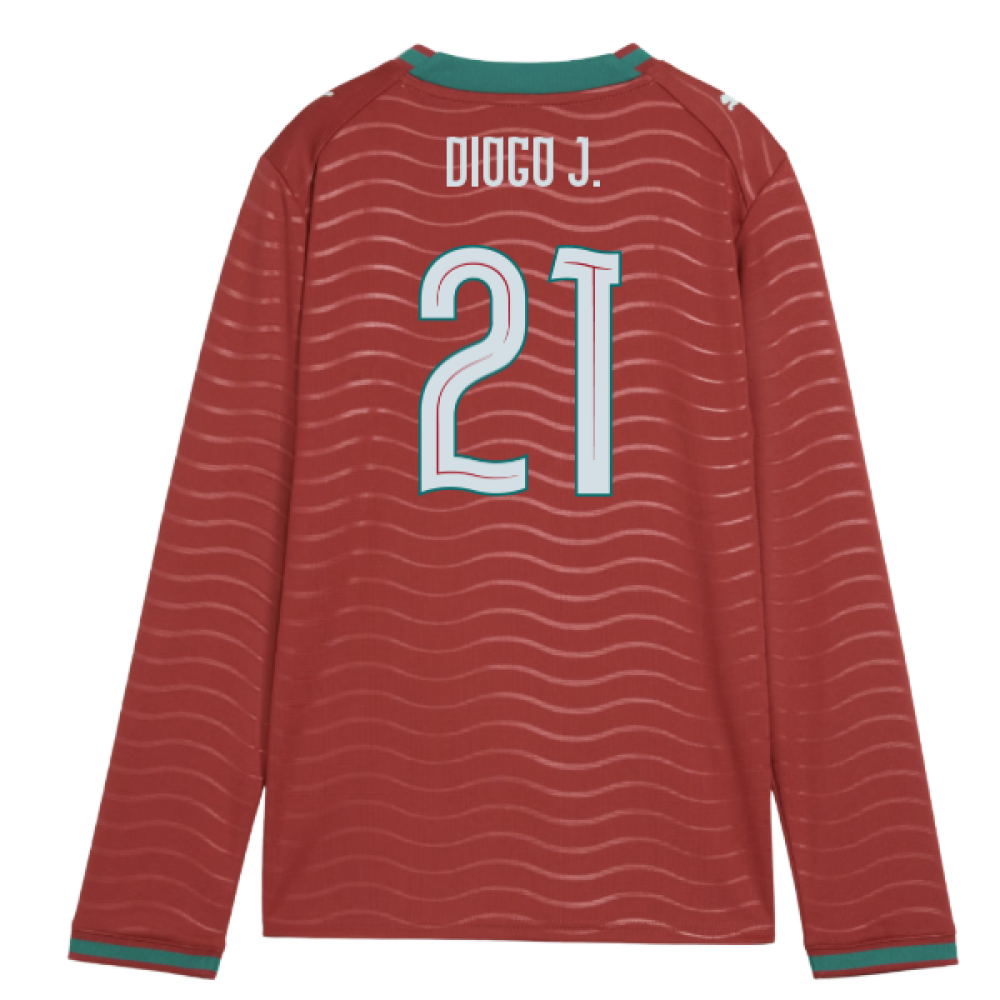2026-2027 Portugal Long Sleeve Home Shirt (Kids) (Diogo J. 21)