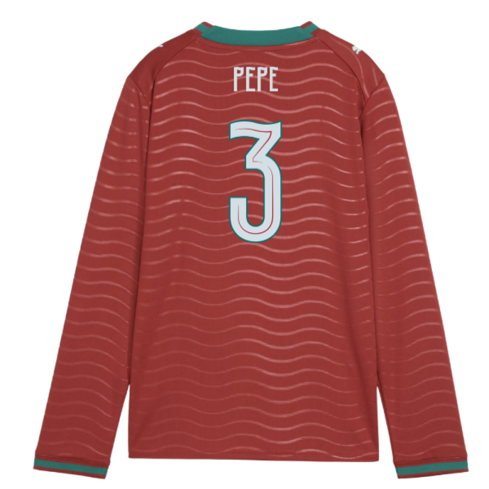 2026-2027 Portugal Long Sleeve Home Shirt (Kids) (Pepe 3)