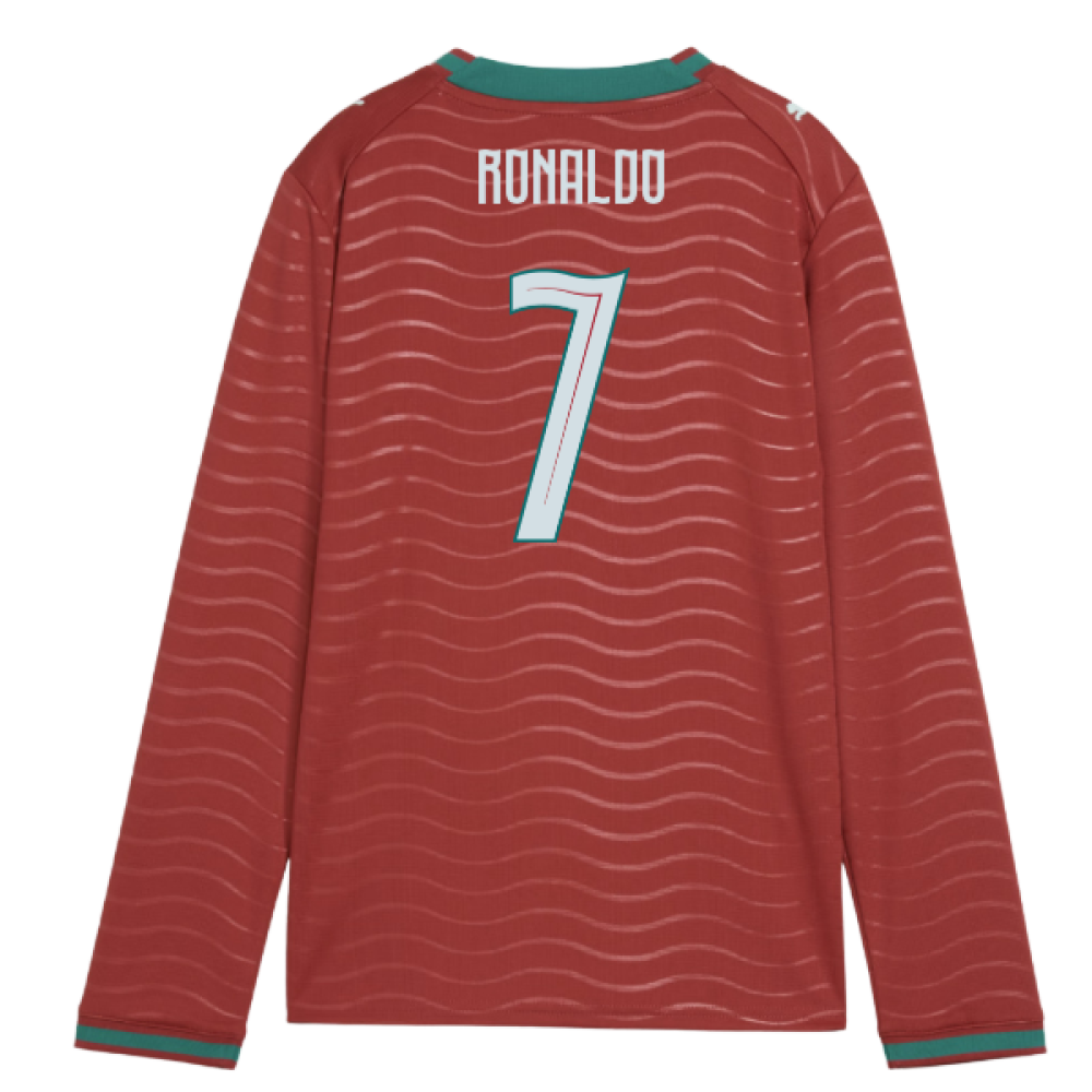 2026-2027 Portugal Long Sleeve Home Shirt (Kids) (Ronaldo 7)