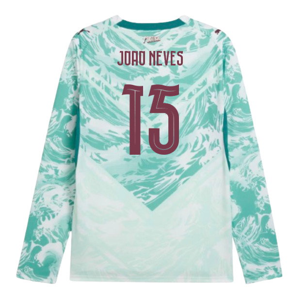 2026-2027 Portugal Long Sleeves Away Shirt (Joao Neves 15)