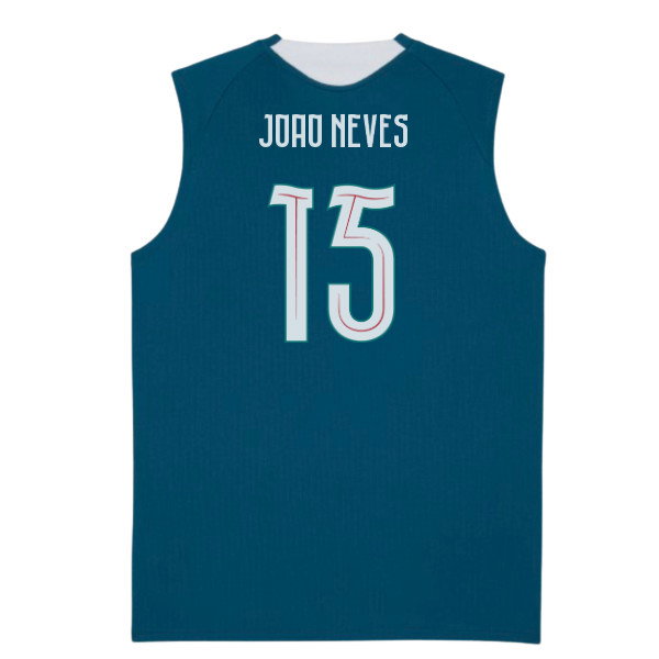 2026-2027 Portugal Sleeveless Training Jersey (Ocean Tropic) (Joao Neves 15)