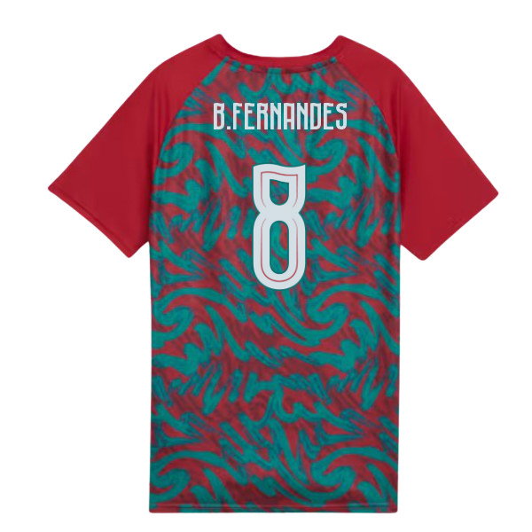 2026-2027 Portugal Warm Up Jersey (Red) - Kids (B.Fernandes 8)