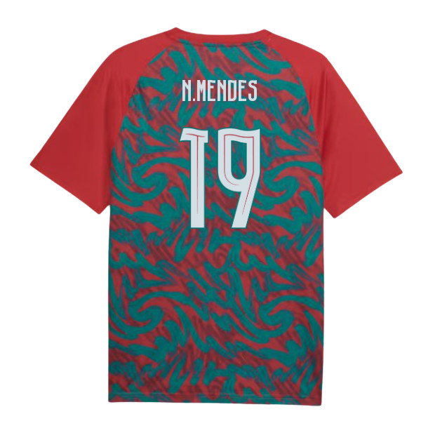 2026-2027 Portugal Warm Up Jersey (Red) (N.Mendes 19)