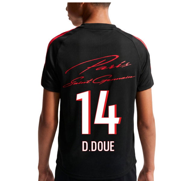 2026-2027 PSG Strike Training Shirt (Black) - Kids (D.Doue 14)