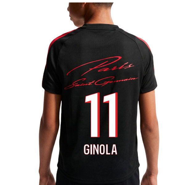 2026-2027 PSG Strike Training Shirt (Black) - Kids (Ginola 11)