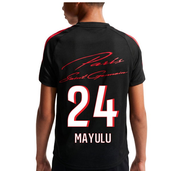 2026-2027 PSG Strike Training Shirt (Black) - Kids (Mayulu 24)