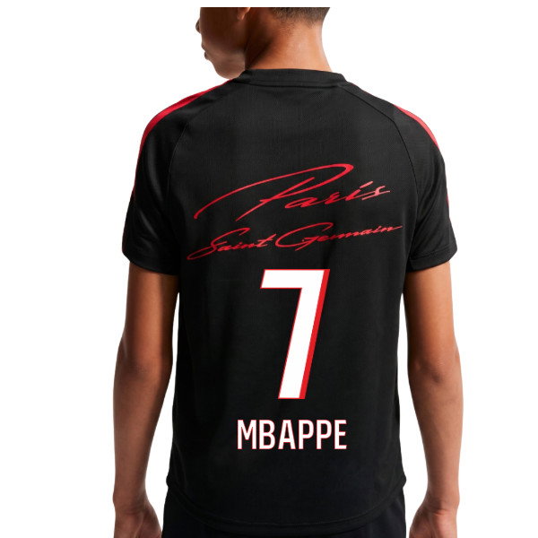 2026-2027 PSG Strike Training Shirt (Black) - Kids (Mbappe 7)
