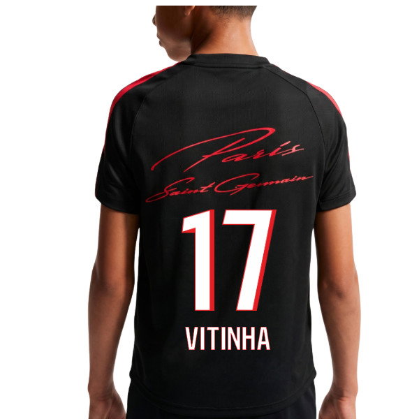 2026-2027 PSG Strike Training Shirt (Black) - Kids (Vitinha 17)