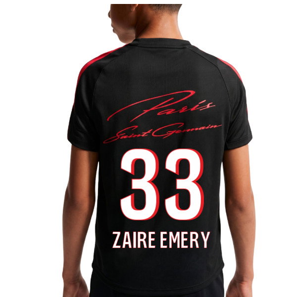 2026-2027 PSG Strike Training Shirt (Black) - Kids (Zaire Emery 33)