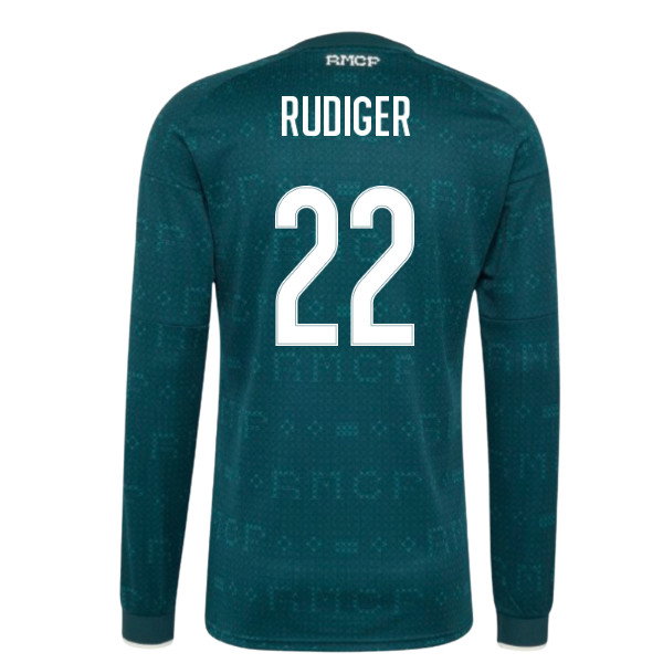 2026-2027 Real Madrid Long Sleeve Away Shirt (Rudiger 22)