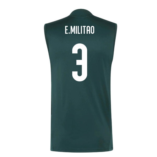 2026-2027 Real Madrid Sleeveless Training Jersey (Aurora Ivy) (E.Militao 3)