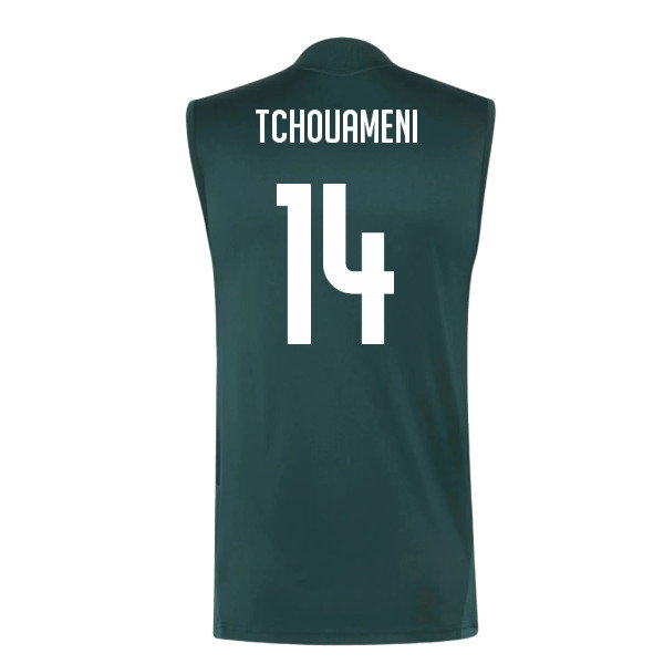 2026-2027 Real Madrid Sleeveless Training Jersey (Aurora Ivy) (Tchouameni 14)