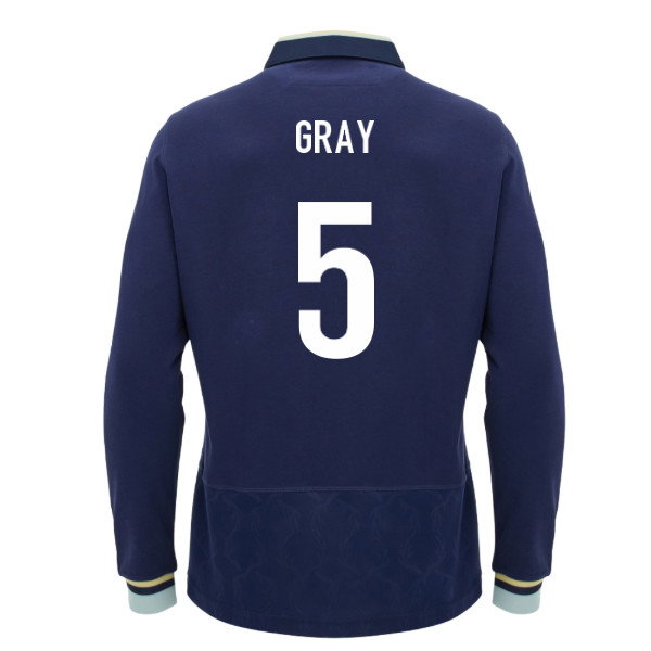 2026-2027 Scotland Home LS Cotton Rugby Shirt (Kids) (Gray 5)