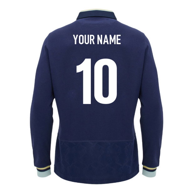 2026-2027 Scotland Home LS Cotton Rugby Shirt (Kids) (Your Name)