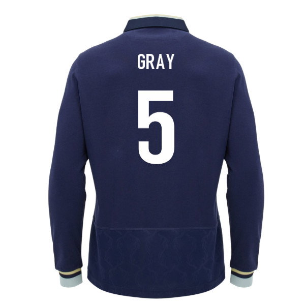 2026-2027 Scotland Rugby LS Cotton Home Shirt (Gray 5)