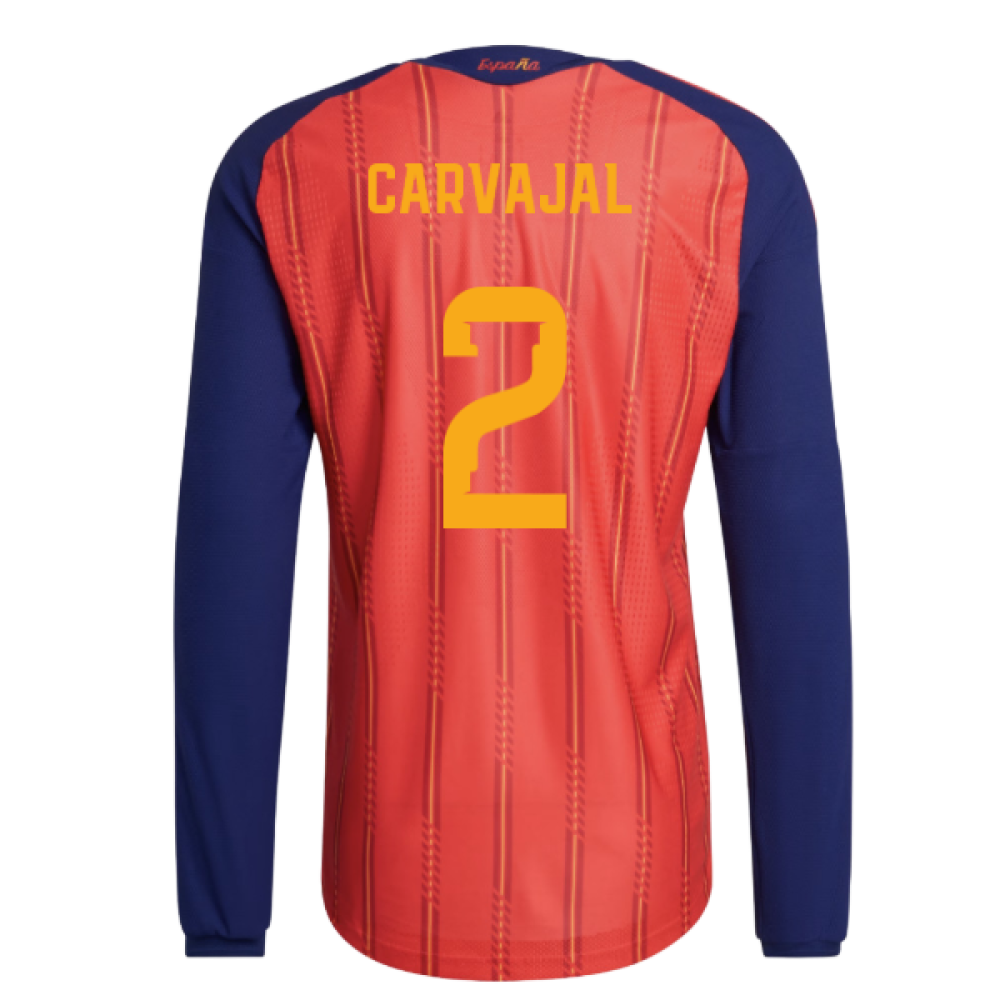 2026-2027 Spain Authentic Long Sleeve Home Shirt (Carvajal 2)
