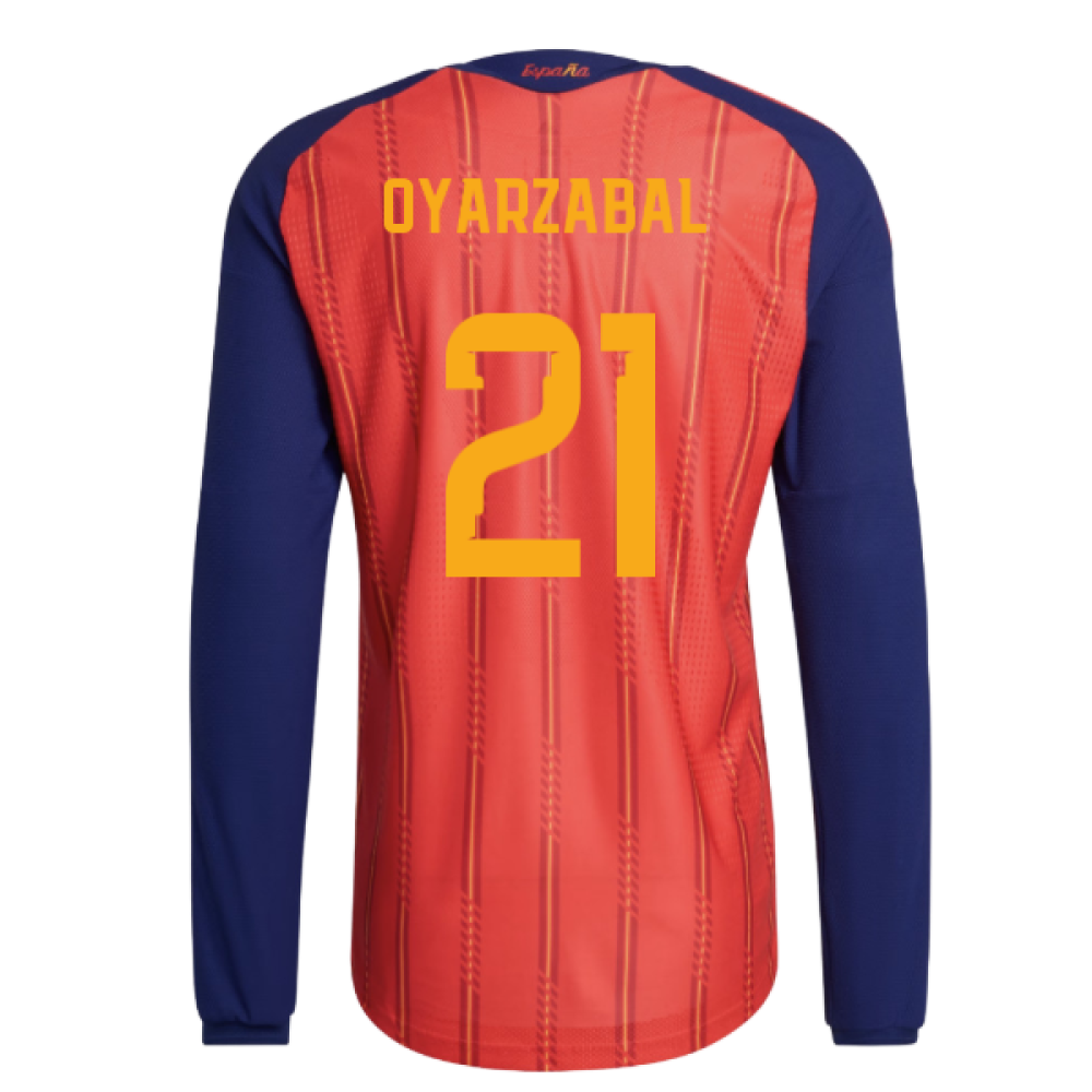 2026-2027 Spain Authentic Long Sleeve Home Shirt (Oyarzabal 21)
