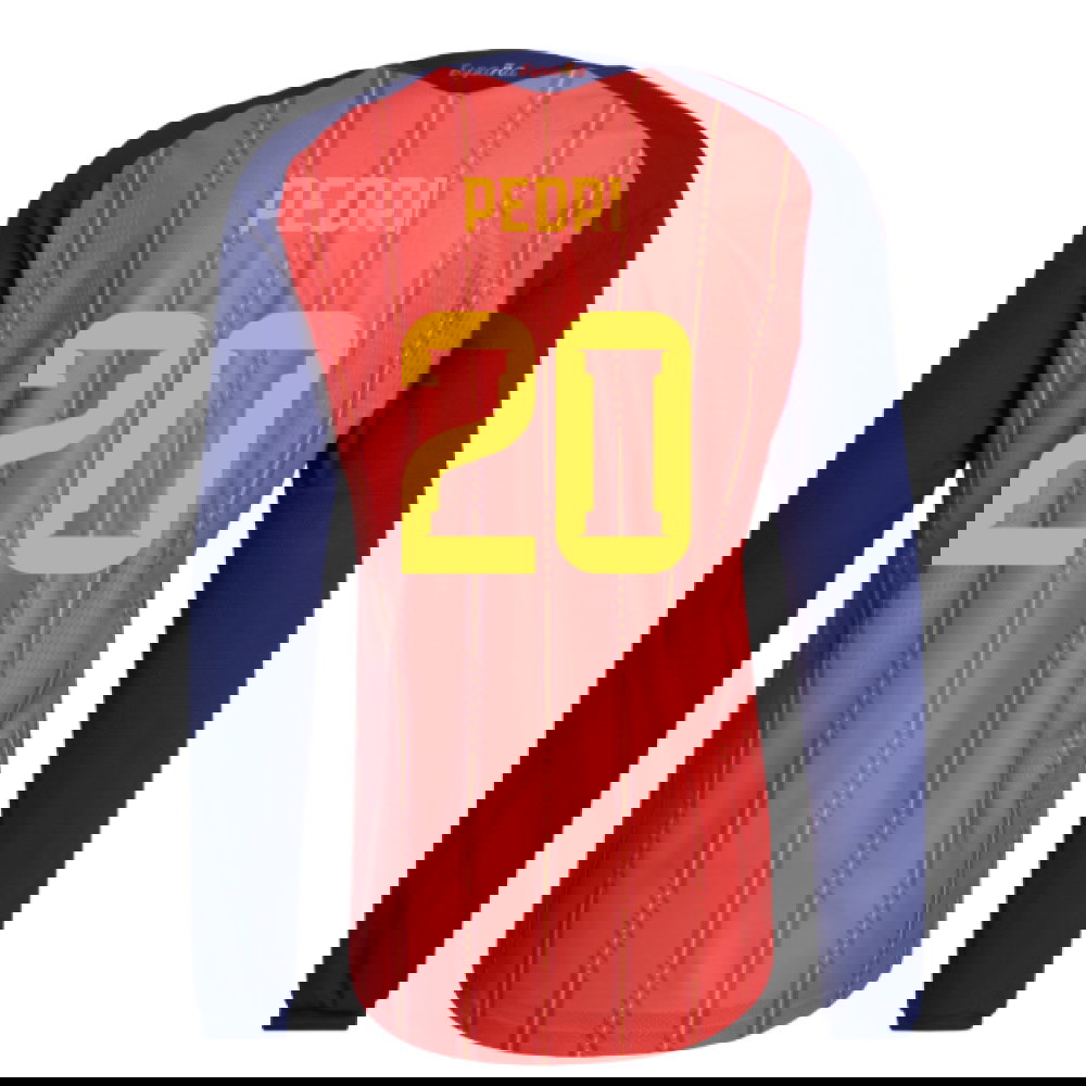 2026-2027 Spain Authentic Long Sleeve Home Shirt (Pedri 20)
