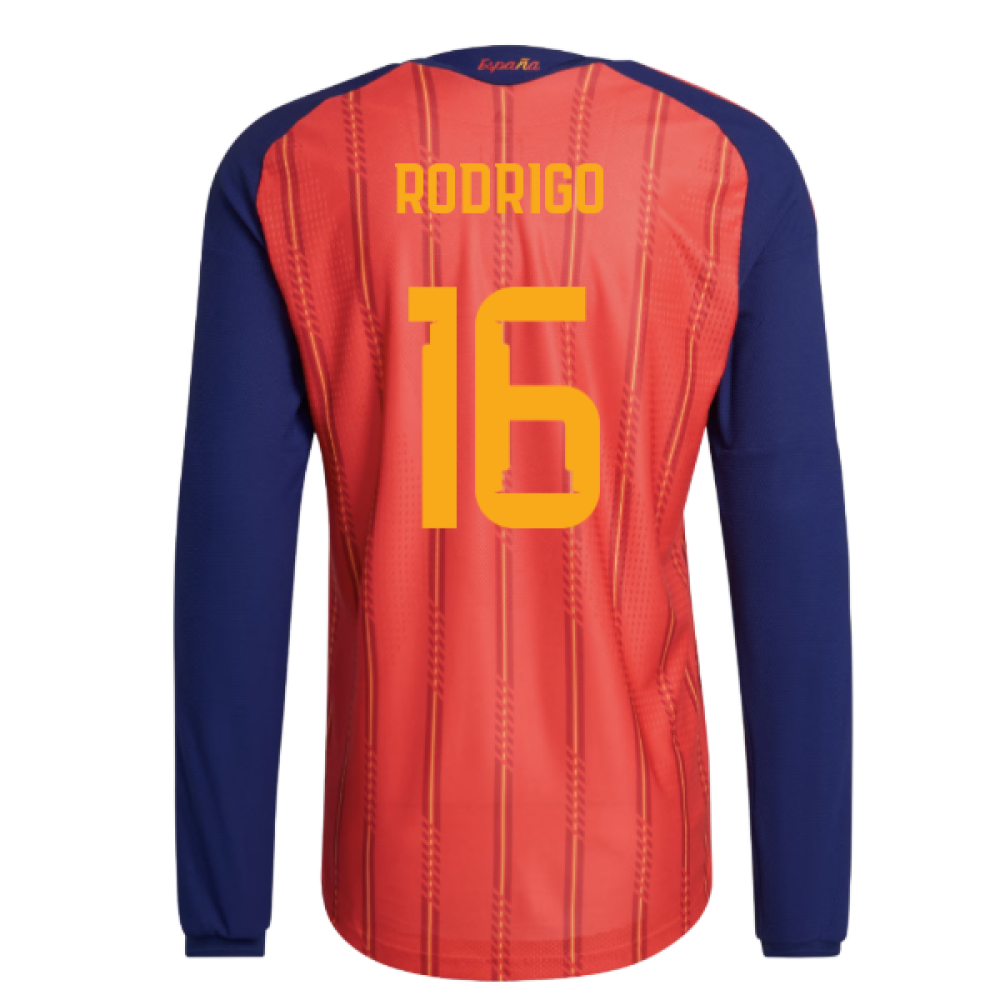 2026-2027 Spain Authentic Long Sleeve Home Shirt (Rodrigo 16)