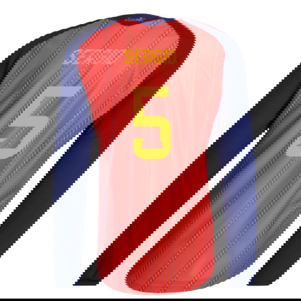 2026-2027 Spain Authentic Long Sleeve Home Shirt (Sergio 5)