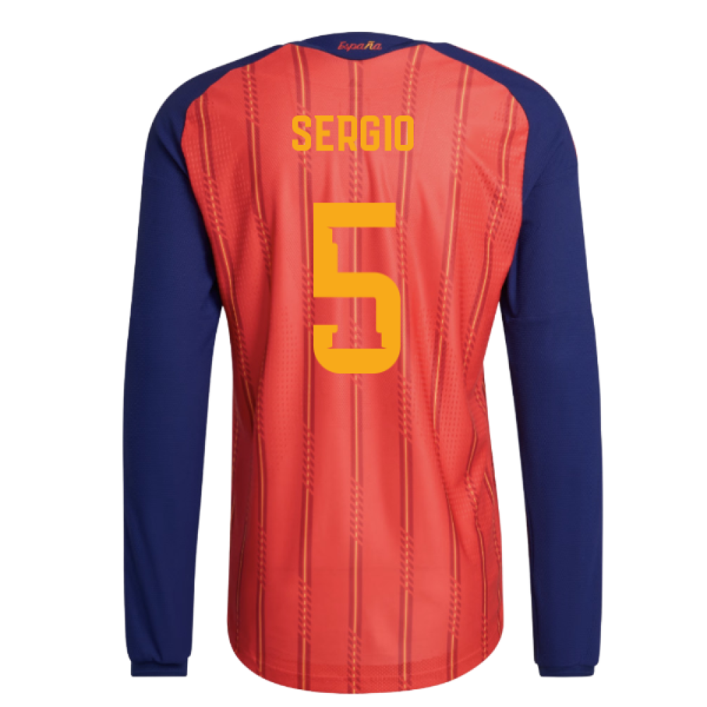 2026-2027 Spain Authentic Long Sleeve Home Shirt (Sergio 5)