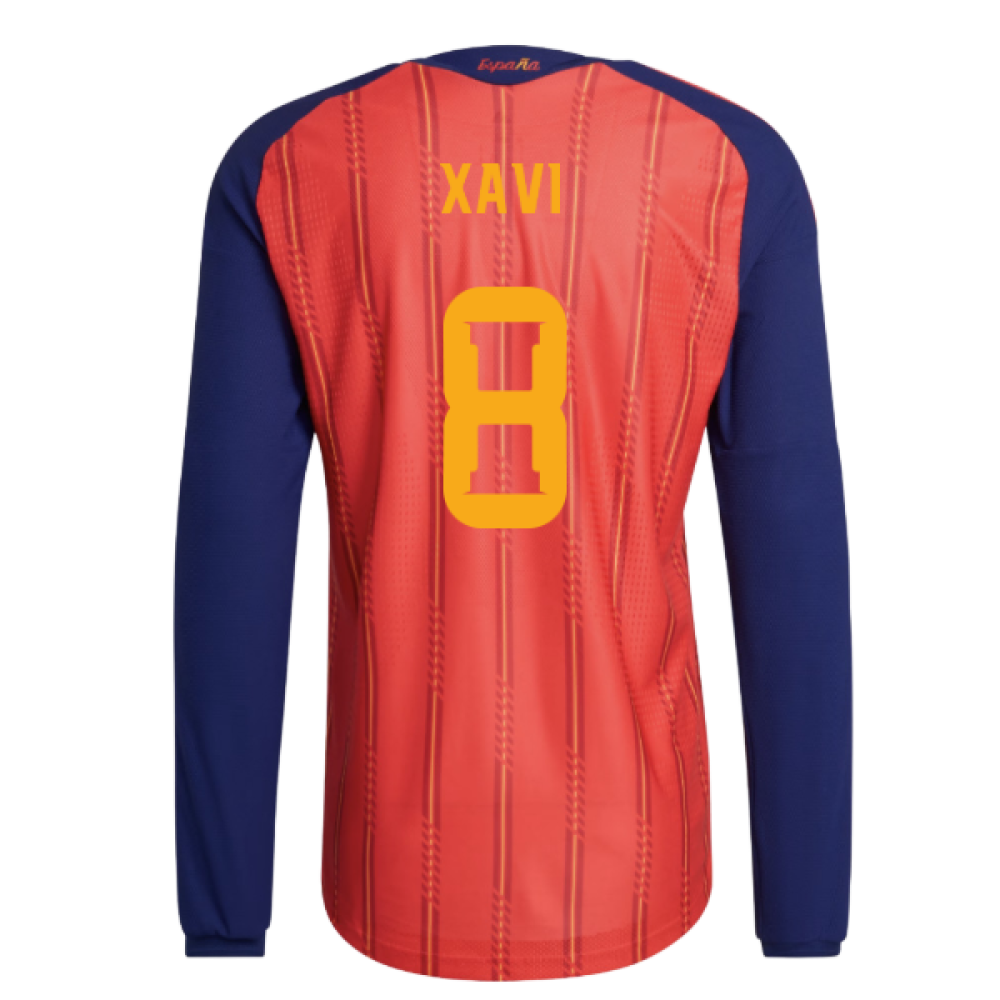 2026-2027 Spain Authentic Long Sleeve Home Shirt (Xavi 8)