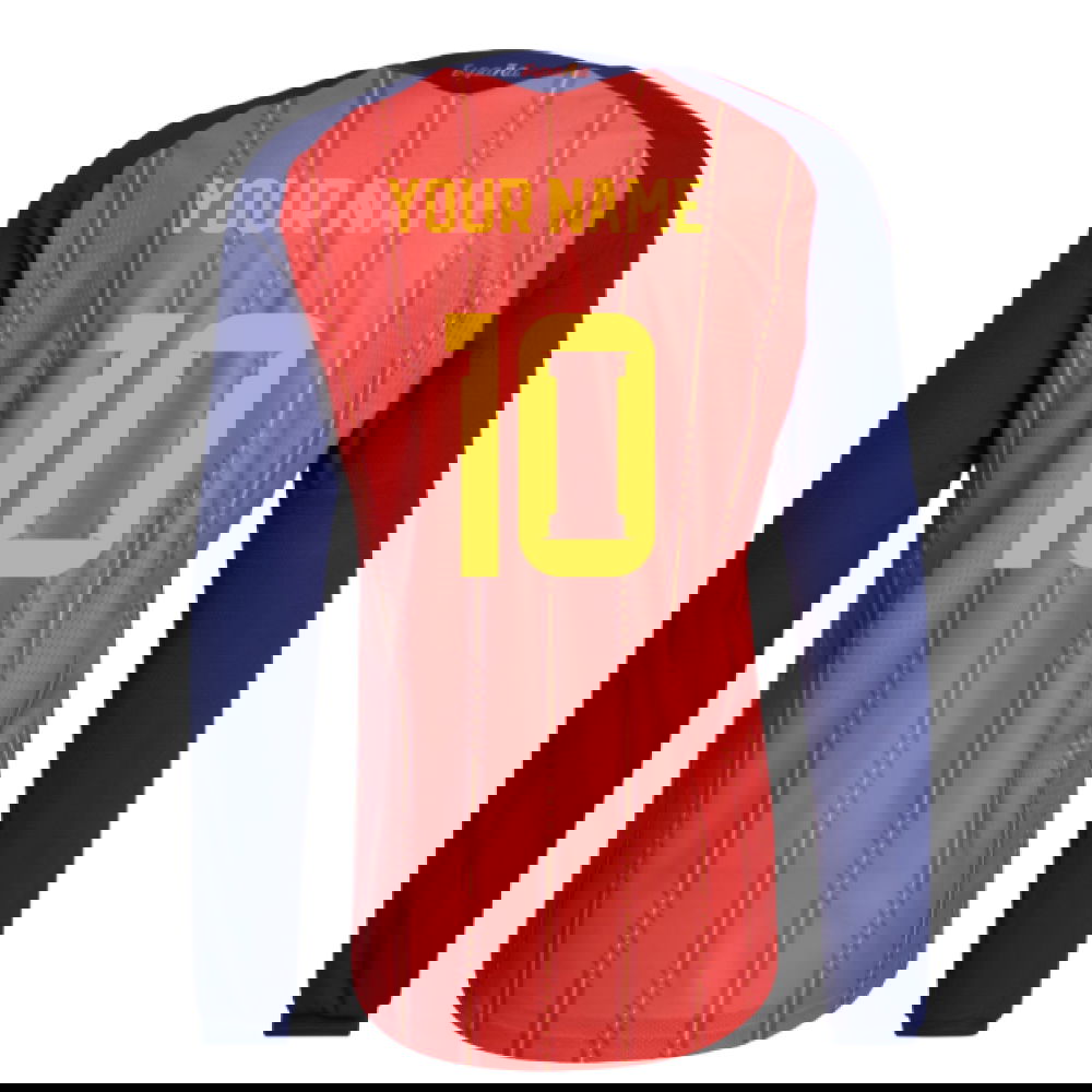 2026-2027 Spain Authentic Long Sleeve Home Shirt (Your Name)