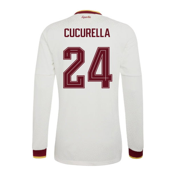 2026-2027 Spain Authentic Long Sleeves Away Shirt (Cucurella 24)