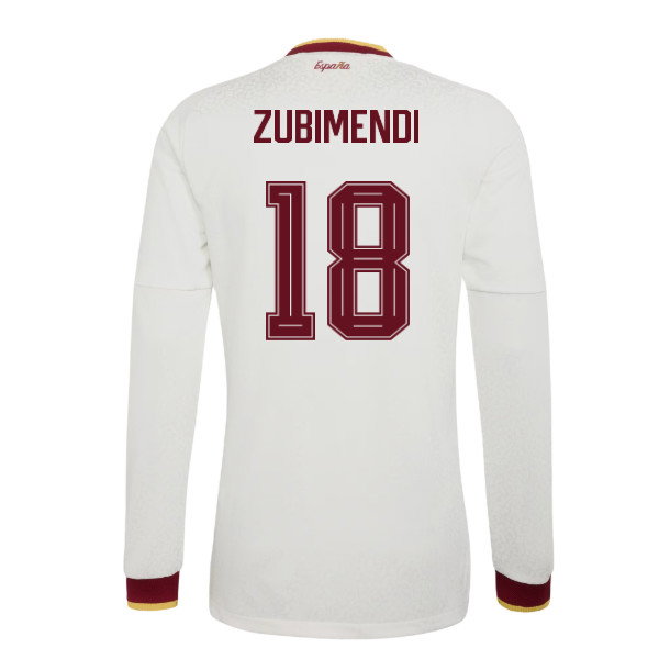 2026-2027 Spain Authentic Long Sleeves Away Shirt (Zubimendi 18)