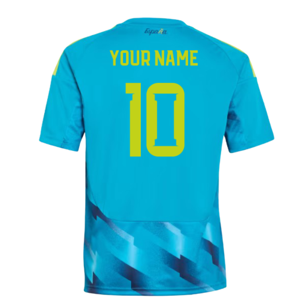 2026-2027 Spain Home Goalkeeper Shirt (Aqua) - Kids (Your Name)